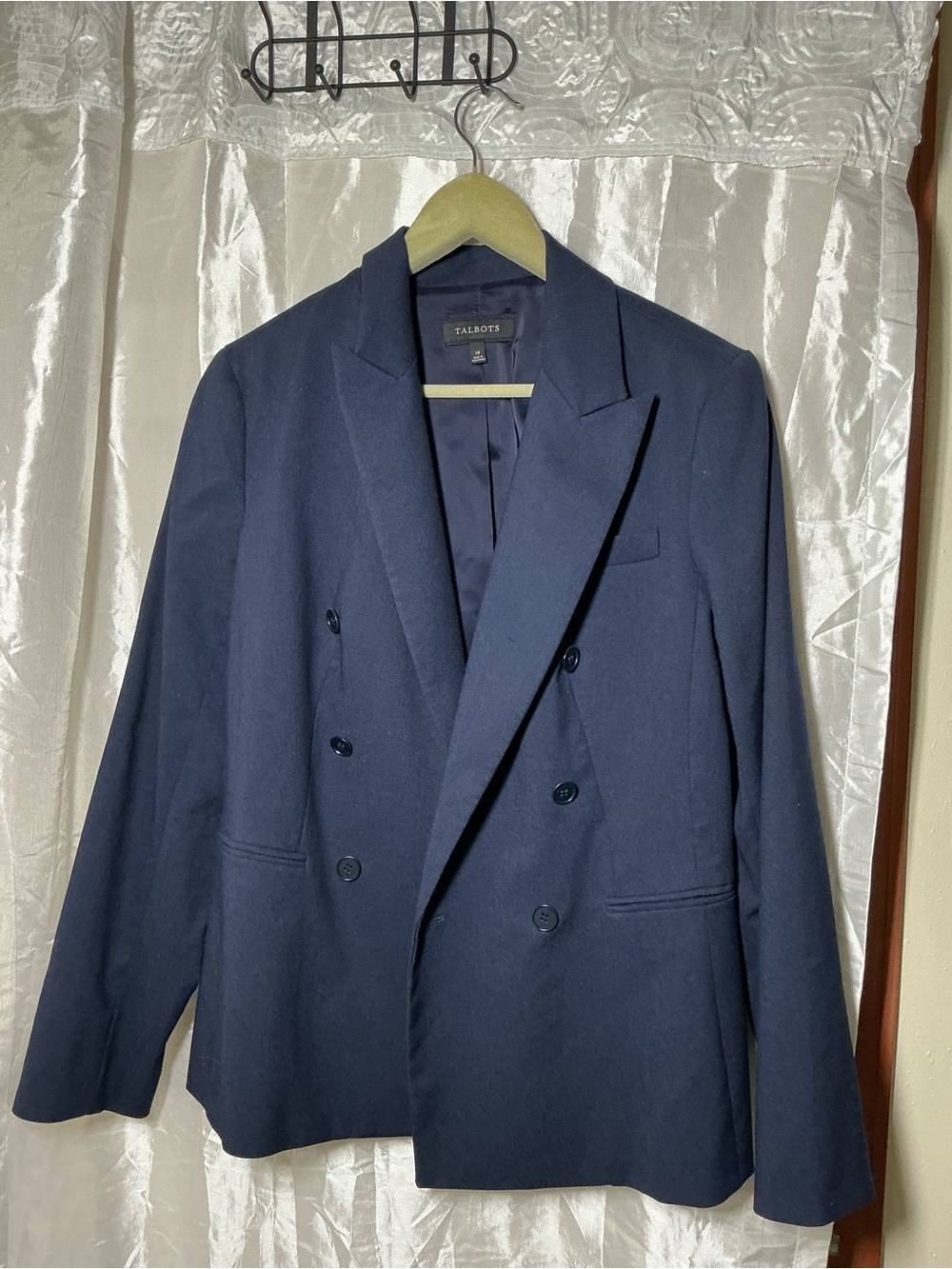 Talbots Classic Navy Double-Breasted blazer